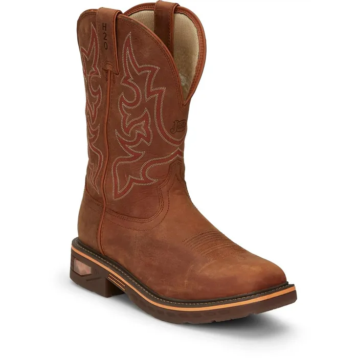Justin Boots Resistor 11034 Waterproof Work Boot Russet brown Men Work