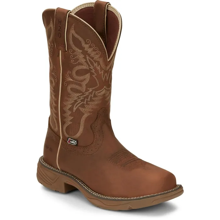 Justin Boots Rush 11034 Nano Composite Toe Waterproof Work Boot Rustic Tan tan Women Work
