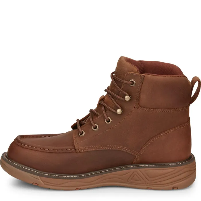 Justin Boots Rush 6034 LaceUp Waterproof Wedge Brown Men Work