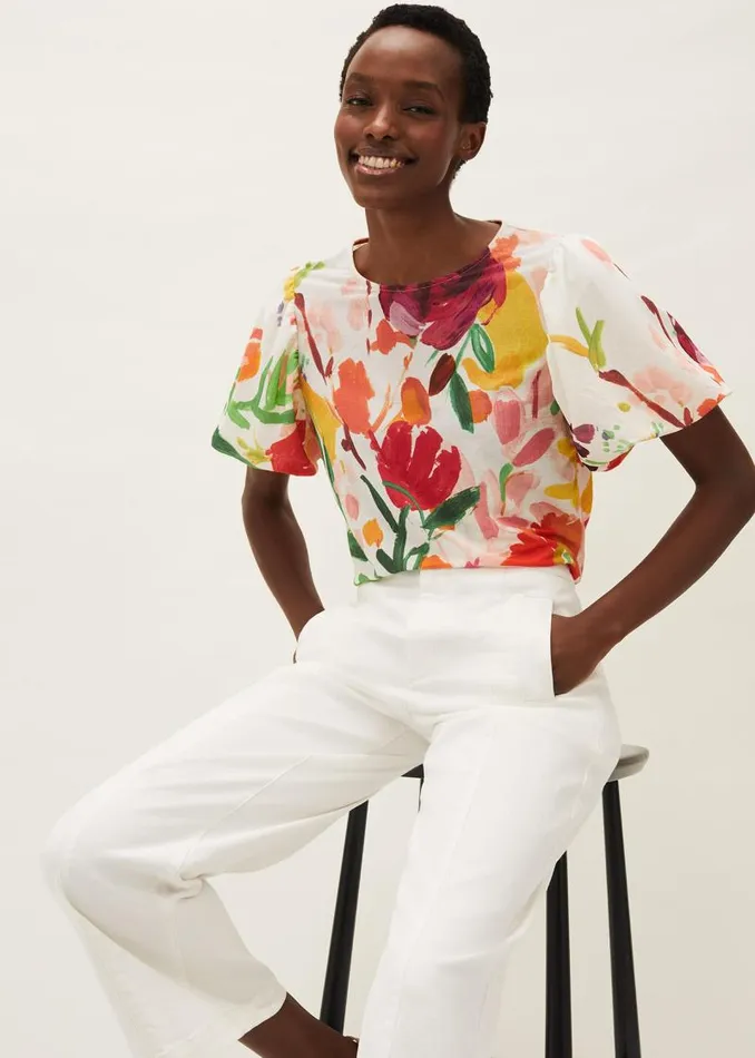 Kacie Floral Top Multicoloured Women Phase Eight Tops and TShirts