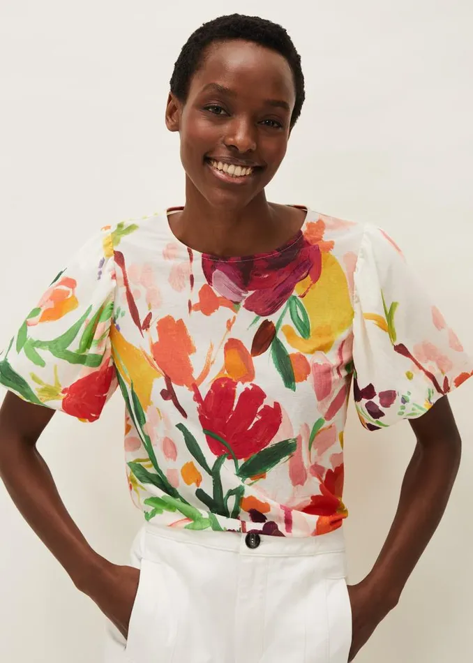Kacie Floral Top Multicoloured Women Phase Eight Tops and TShirts