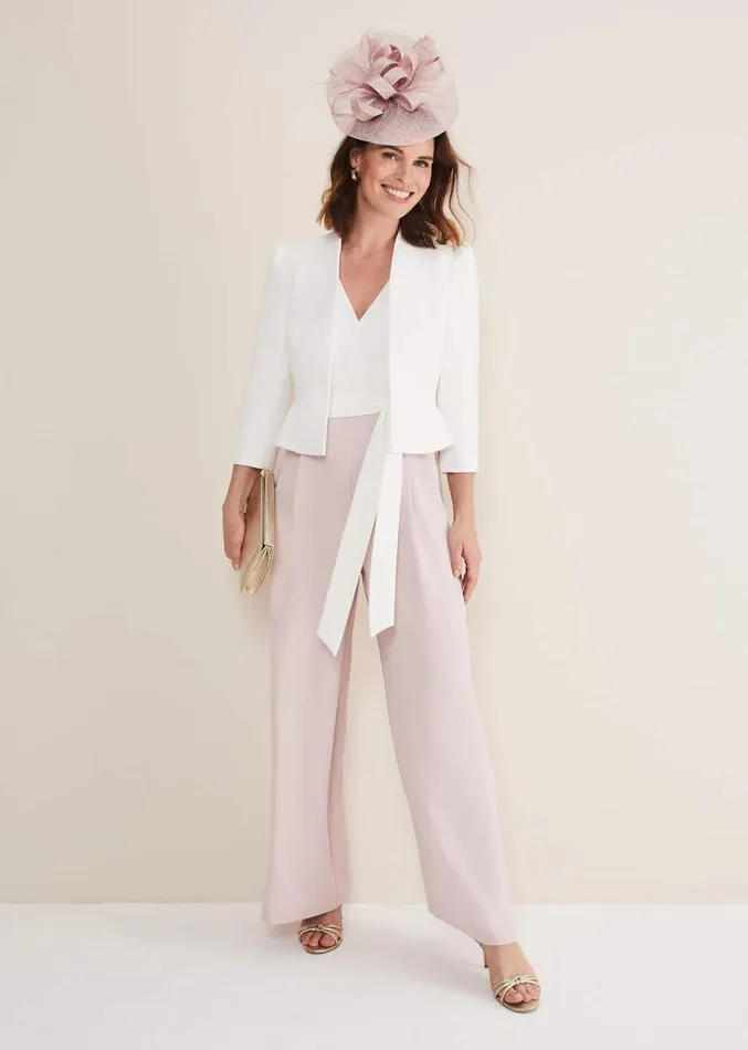 Kallie V Neck Frill Jumpsuit Antique Rose Women Phase Eight Dresses