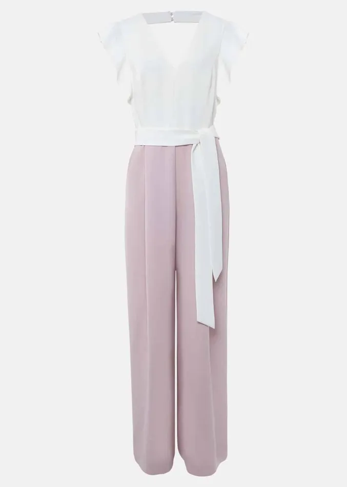 Kallie V Neck Frill Jumpsuit Antique Rose Women Phase Eight Dresses