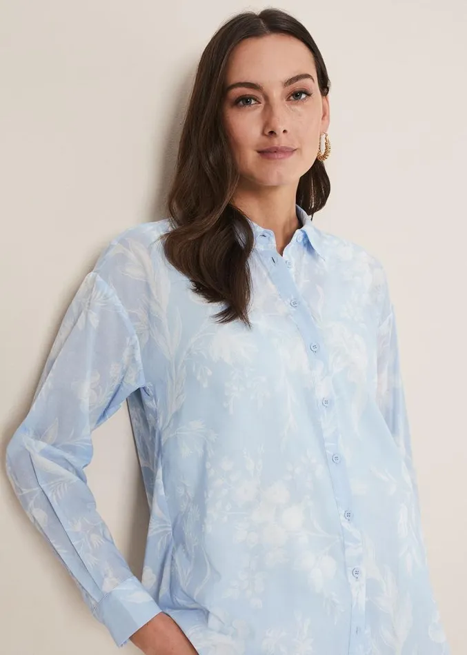 Kaya Floral Print Shirt Blue Women Phase Eight Shirts and Blouses