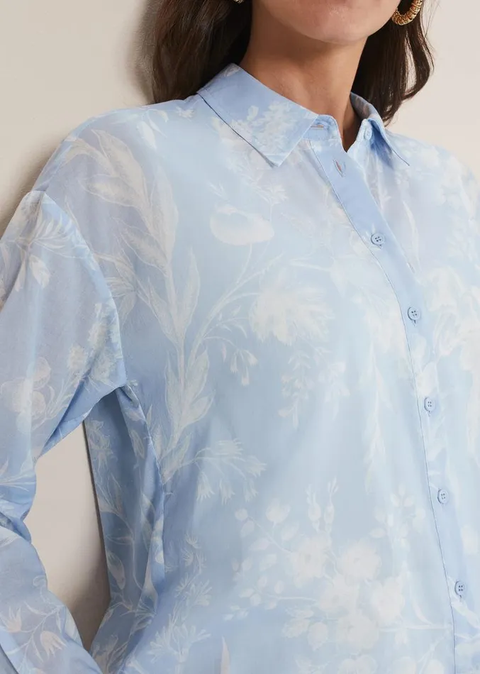 Kaya Floral Print Shirt Blue Women Phase Eight Shirts and Blouses