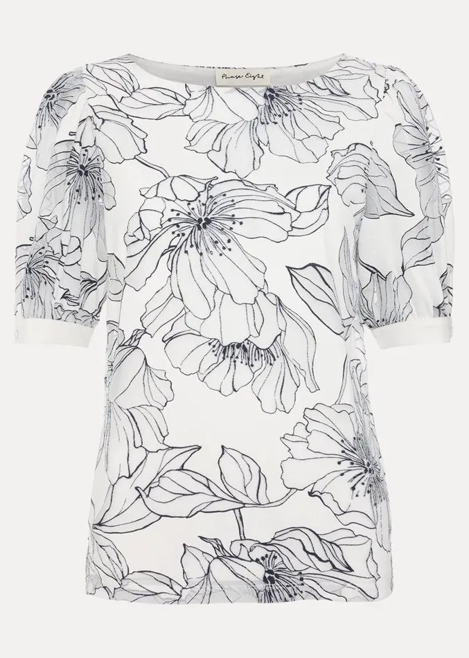 Kelly Floral Burnout Top Ivory Women Phase Eight Tops and TShirts