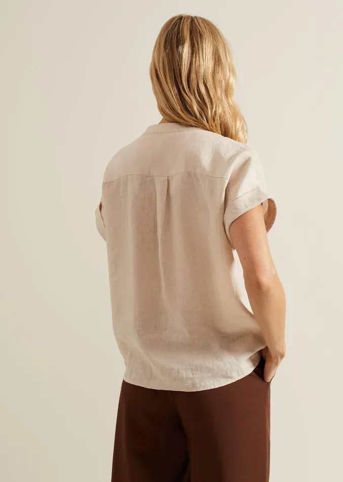 Kelsie Button Through Linen Shirt Neutral Women Phase Eight Shirts and Blouses Kelsie Button Through Linen Shirt Neutral Women Phase Eight Shirts and Blouses