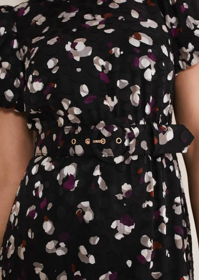 Kensley Print Puff Sleeve Dress Multicoloured Women Phase Eight Dresses