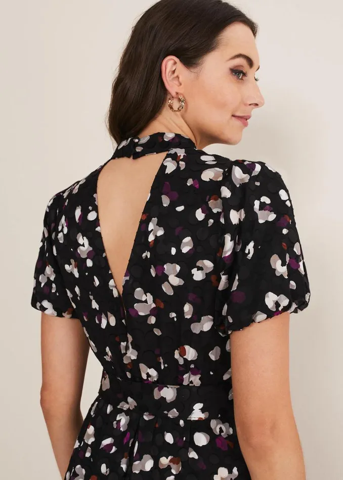 Kensley Print Puff Sleeve Dress Multicoloured Women Phase Eight Dresses