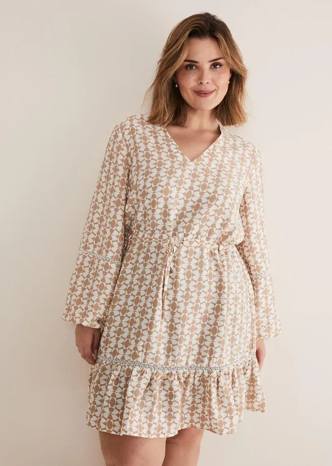 Kesia Geo Swing Mini Dress Stoneivory Women Phase Eight Dresses