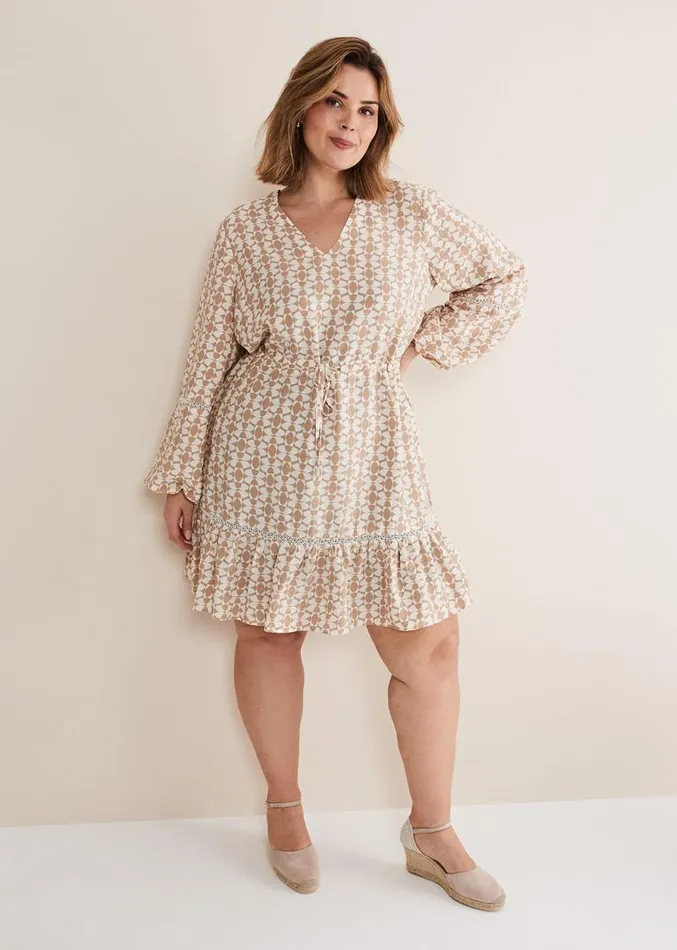 Kesia Geo Swing Mini Dress Stoneivory Women Phase Eight Dresses