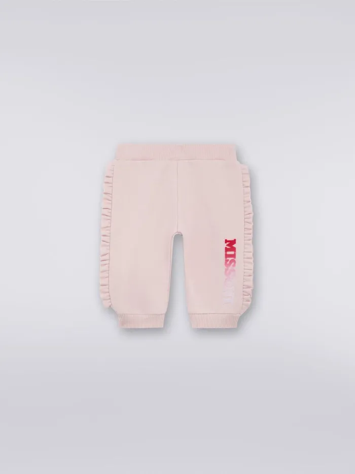 Kids Cotton Fleece Joggers With Gathers And Logo Pink Missoni Baby 024 Months