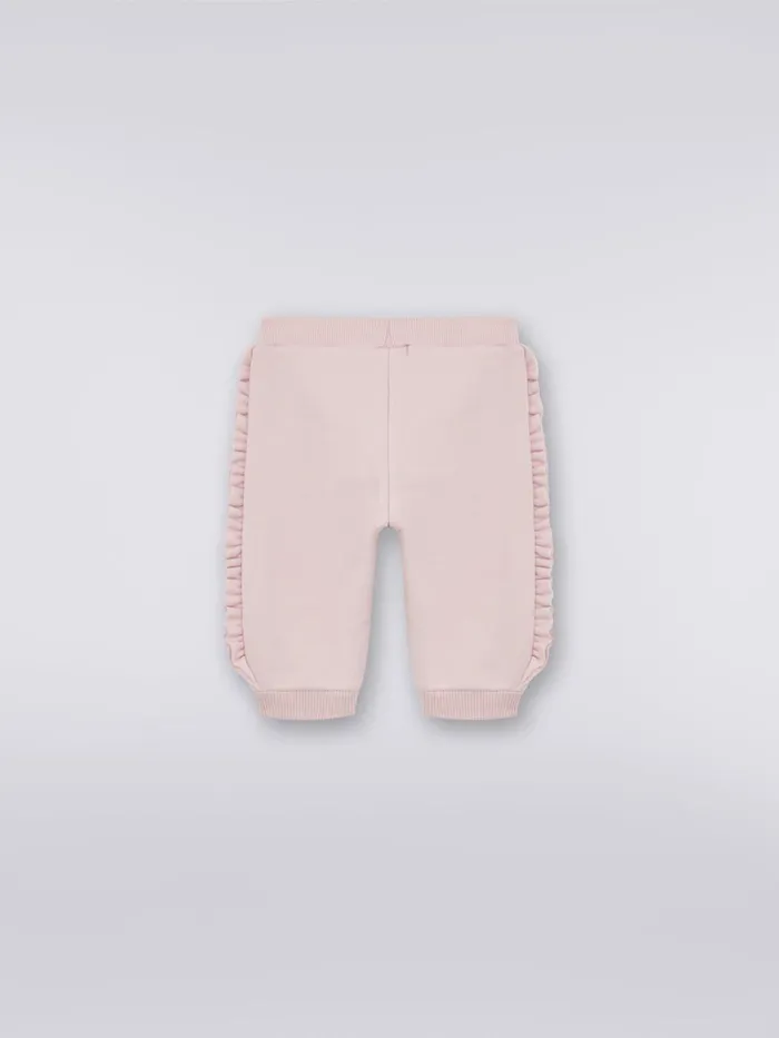 Kids Cotton Fleece Joggers With Gathers And Logo Pink Missoni Baby 024 Months Kids Cotton Fleece Joggers With Gathers And Logo Pink Missoni Baby 024 Months