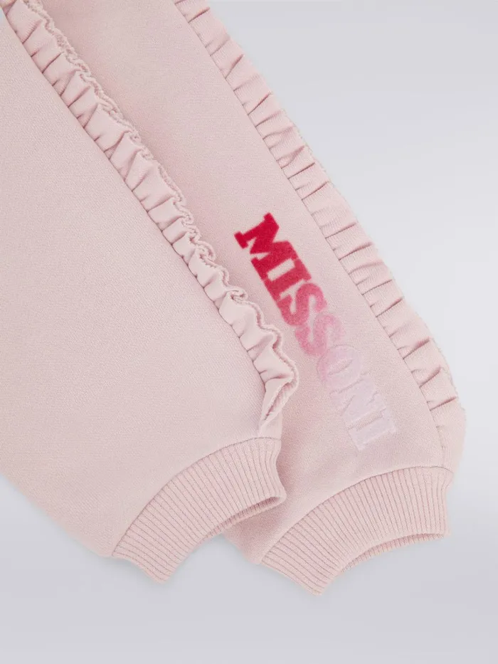Kids Cotton Fleece Joggers With Gathers And Logo Pink Missoni Baby 024 Months Kids Cotton Fleece Joggers With Gathers And Logo Pink Missoni Baby 024 Months