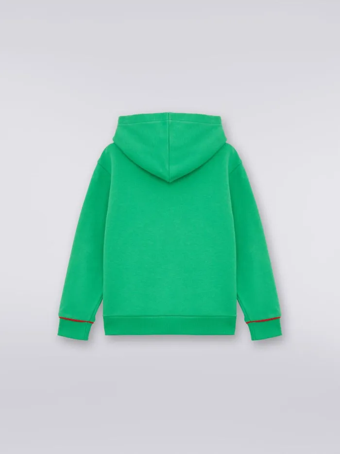 Kids Cotton Hoodie With Dgrad Logo Green Missoni Clothing