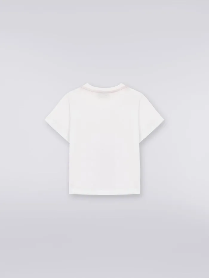 Kids Cotton TShirt With Slub Print And Logo White Missoni Baby 024 Months