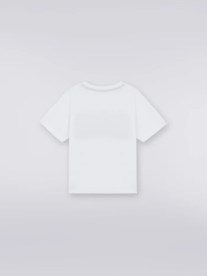 Kids Cotton TShirt With Zigzag And Logo Black and White Missoni Clothing Kids Cotton TShirt With Zigzag And Logo Black and White Missoni Clothing
