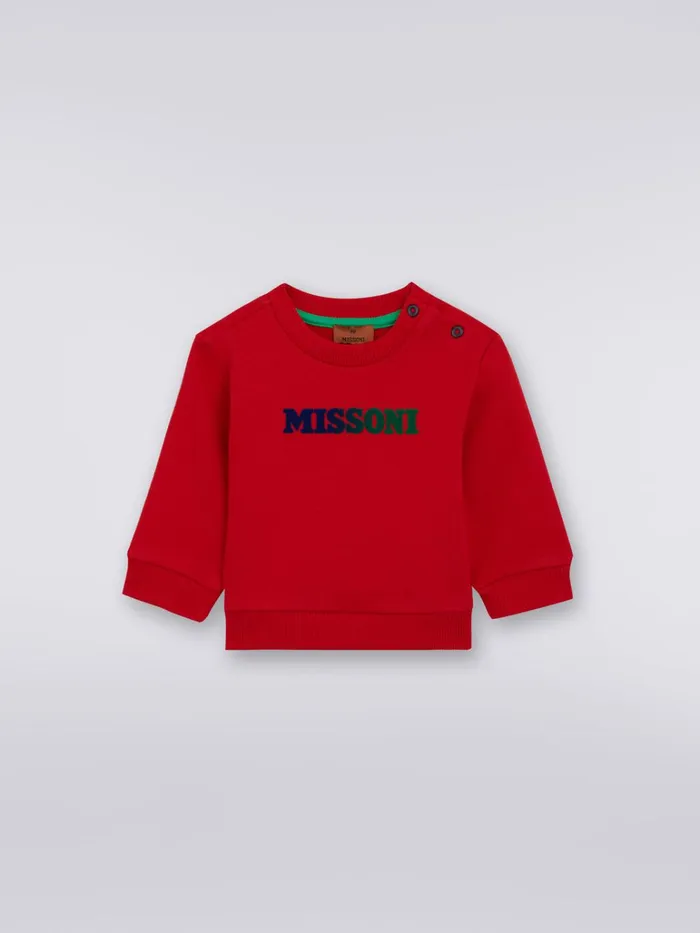 Kids CrewNeck Cotton Sweatshirt With Logo Red Missoni Clothing