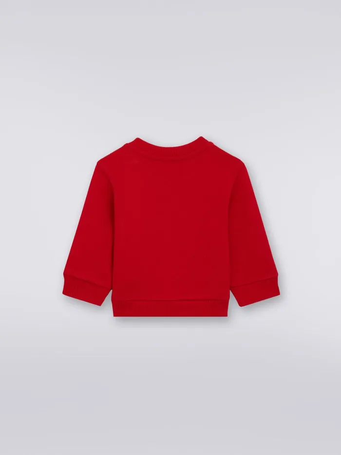 Kids CrewNeck Cotton Sweatshirt With Logo Red Missoni Clothing Kids CrewNeck Cotton Sweatshirt With Logo Red Missoni Clothing