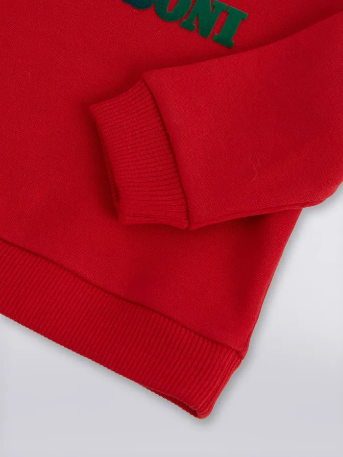 Kids CrewNeck Cotton Sweatshirt With Logo Red Missoni Clothing Kids CrewNeck Cotton Sweatshirt With Logo Red Missoni Clothing