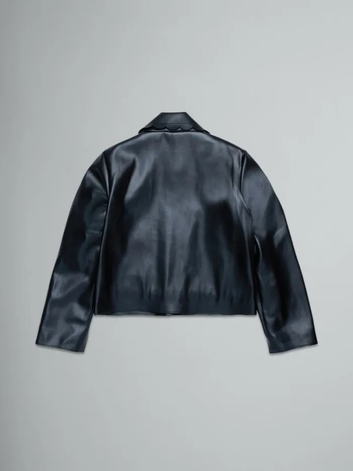 Kids Marni Black Jacket In Soft Coated Fabric