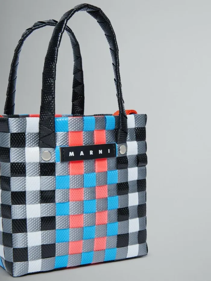 Kids Marni Multicolor Woven Micro Basket Bag