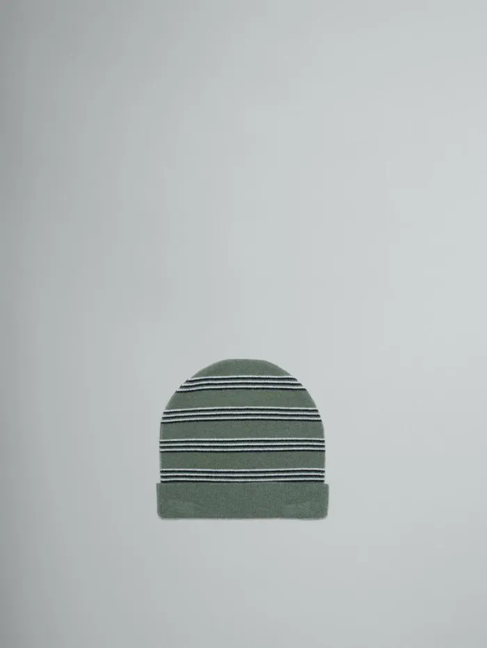 Kids Marni Striped Wool Blend Beanie