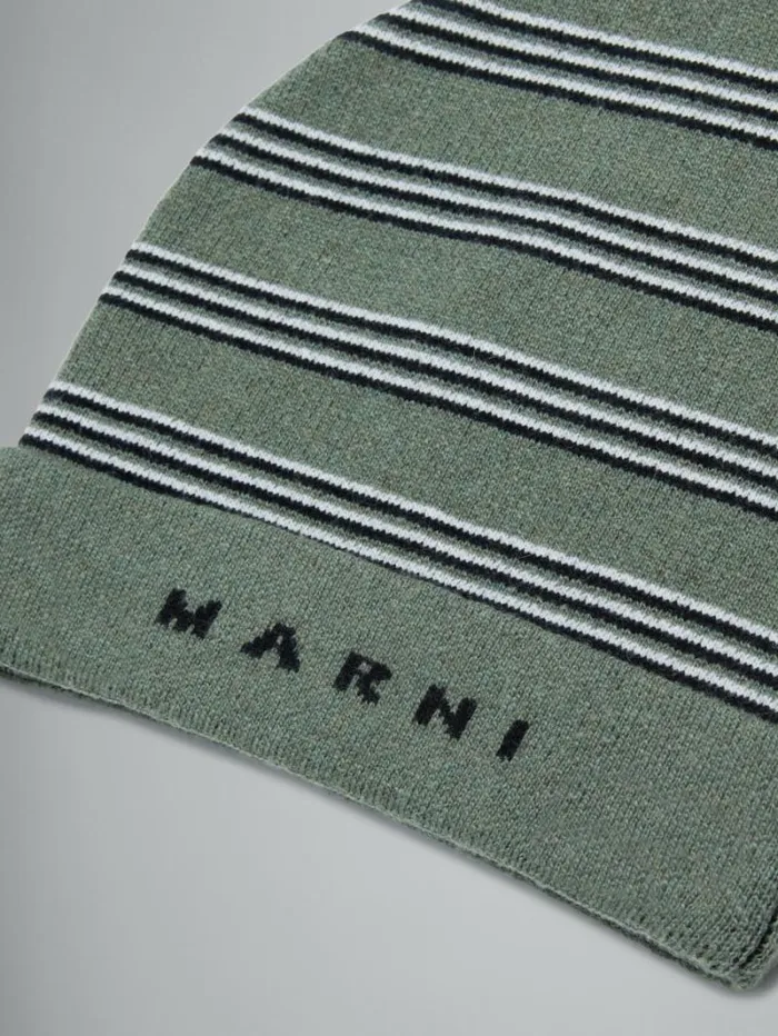 Kids Marni Striped Wool Blend Beanie