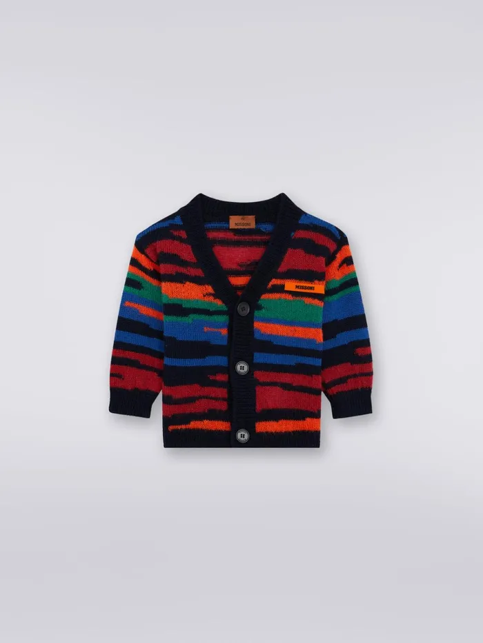 Kids Slub Wool Knit Cardigan Multicoloured Missoni Baby 024 Months