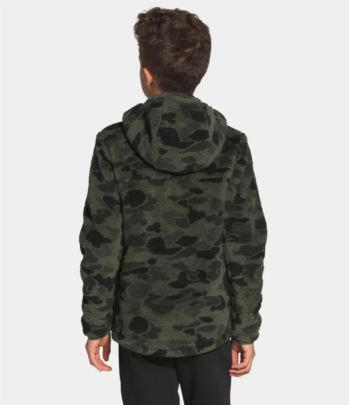 Kids The North Face Fleece Campshire Hoodie New Taupe Green Duck Camo Print
