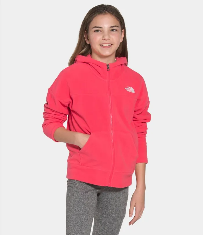 Kids The North Face Fleece Glacier Full Zip Hoodie Paradise Pink