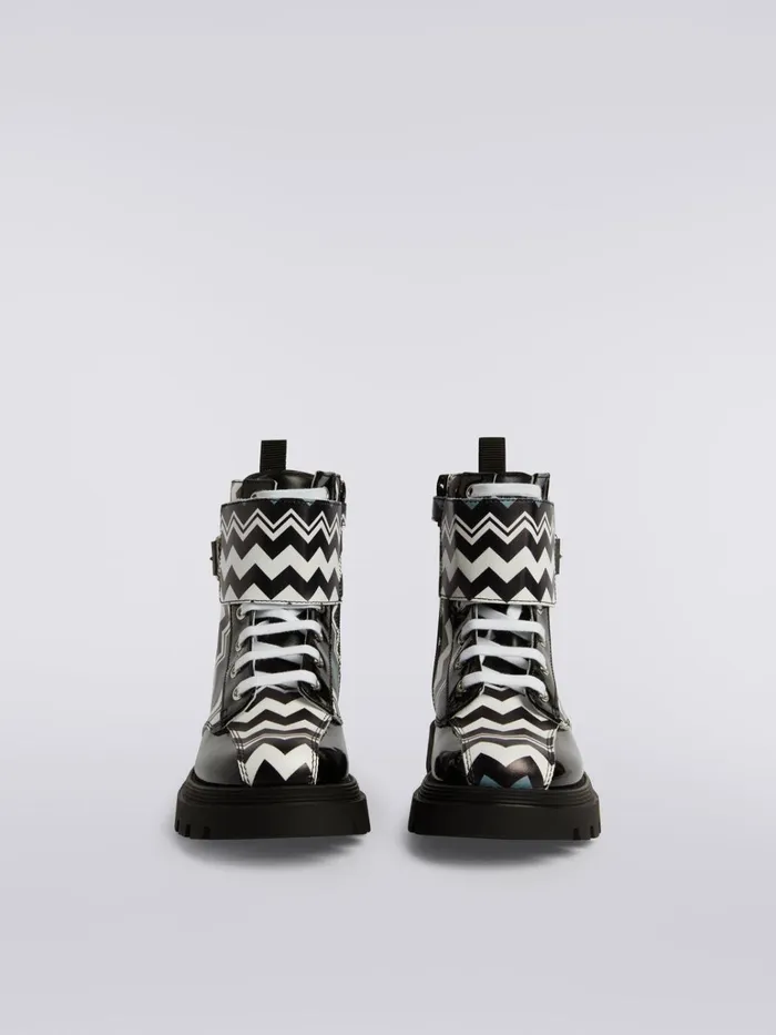 Kids Zigzag Print Boots With Paint Inserts Black and White Missoni Accessories Kids Zigzag Print Boots With Paint Inserts Black and White Missoni Accessories