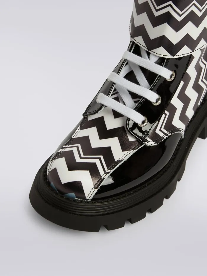 Kids Zigzag Print Boots With Paint Inserts Black and White Missoni Accessories Kids Zigzag Print Boots With Paint Inserts Black and White Missoni Accessories