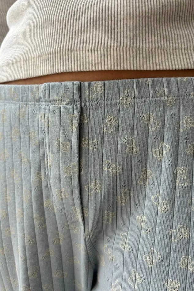 Kiera Teddy Bear Sweatpants Light Blue Women Brandy Melville Pajamas