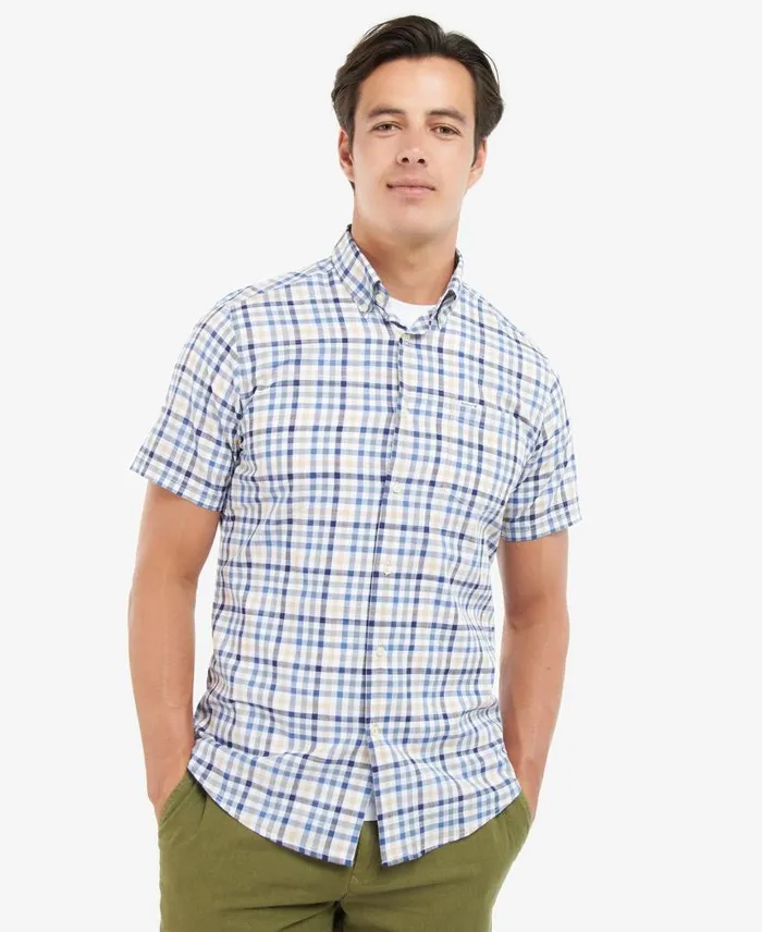 Kinson Tailored ShortSleeved Shirt Classic Pink Men Barbour Shirts