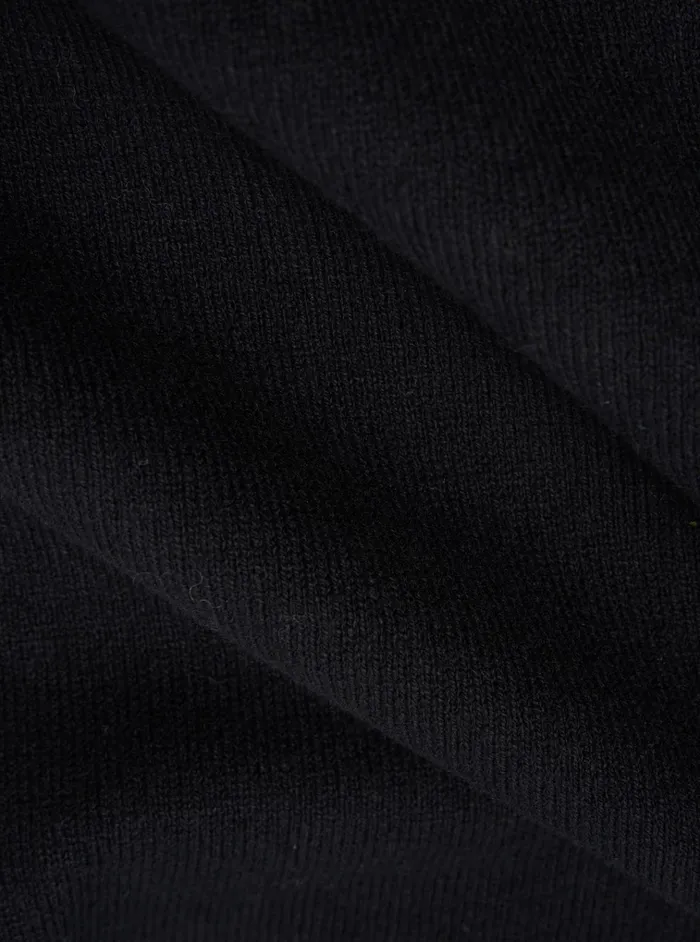 Knitwear Men Universal Works Universal Works LS Pullover Knit Shirt In Black Eco Cotton