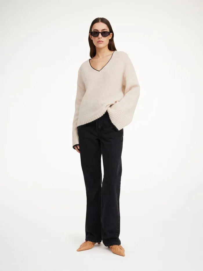 Knitwear Women By Malene Birger Cimone Sweater Oyster Gray