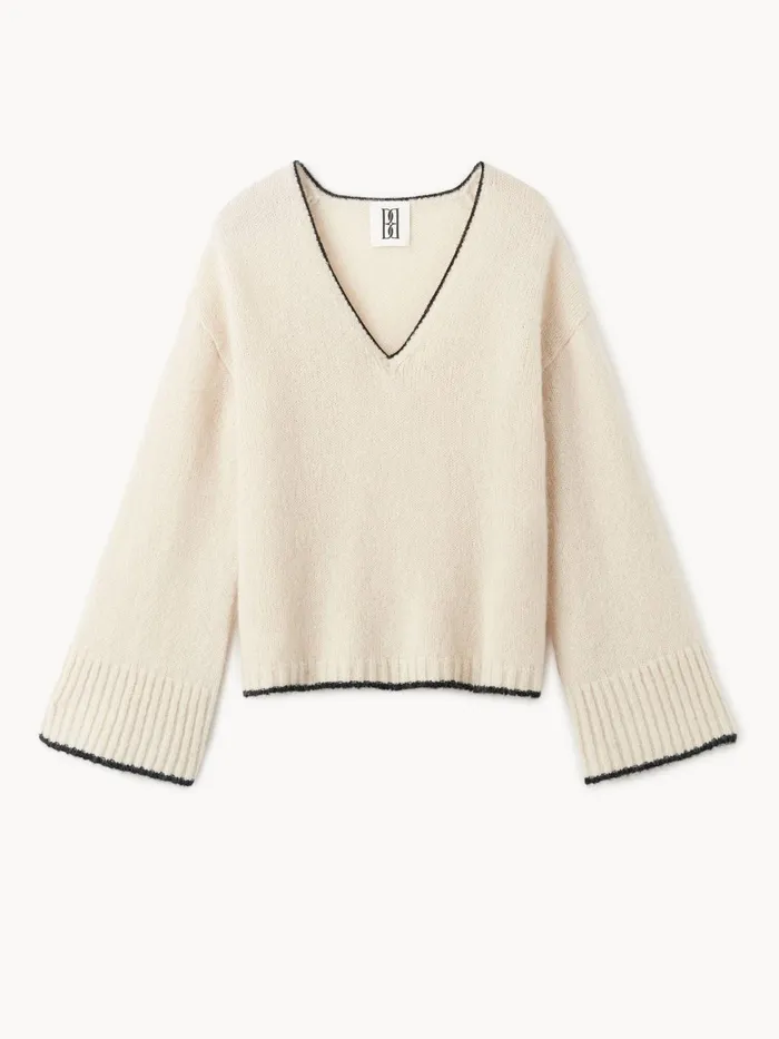 Knitwear Women By Malene Birger Cimone Sweater Oyster Gray