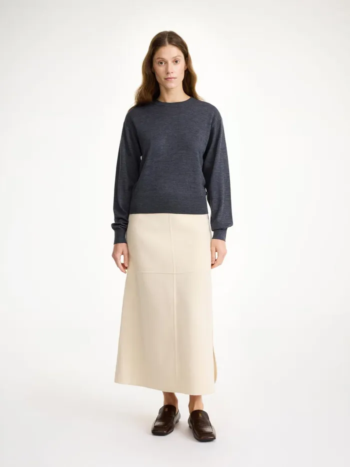 Knitwear Women By Malene Birger Mantea Merino Wool Sweater Jet Grey