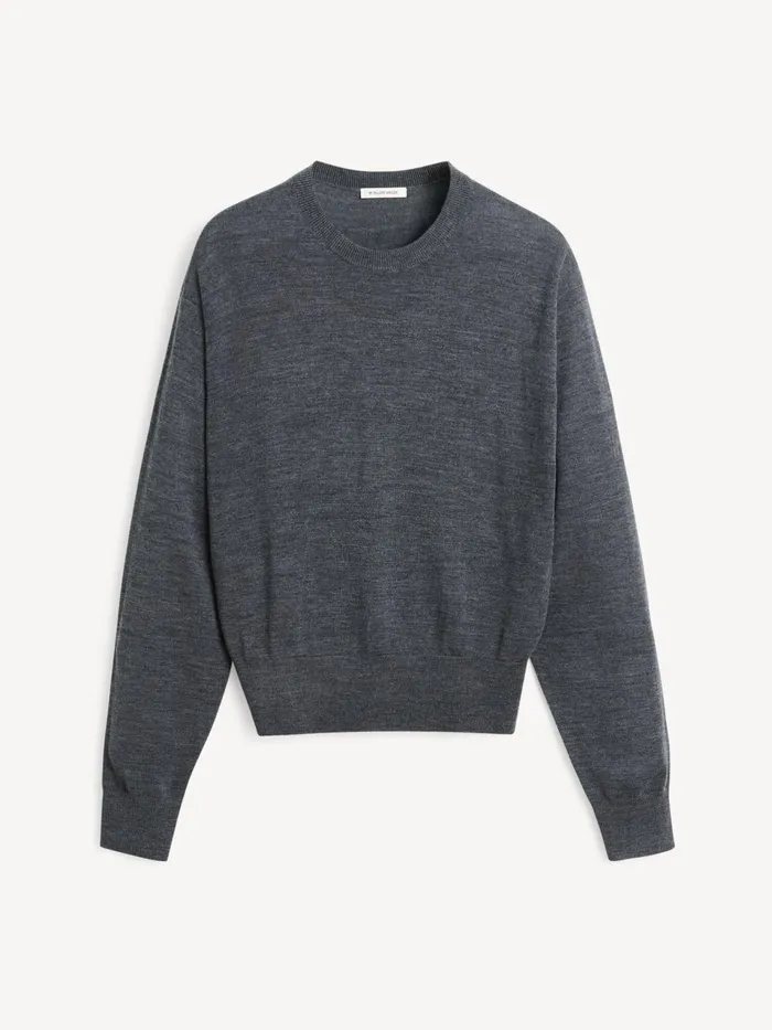 Knitwear Women By Malene Birger Mantea Merino Wool Sweater Jet Grey