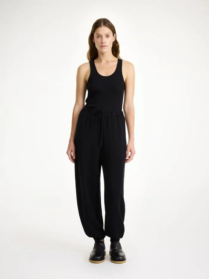 Knitwear Women By Malene Birger Tevana HighWaist Trousers Black
