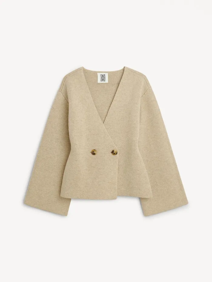 Knitwear Women By Malene Birger Tinley Wool Cardigan Twill Beige
