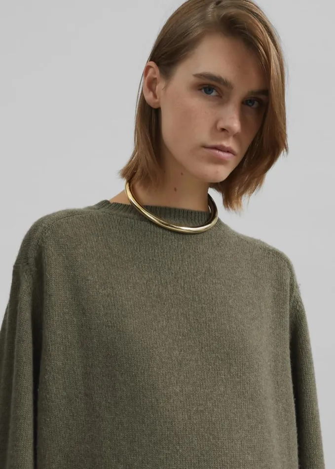 Knitwear Women The Frankie Shop Maxine Knit Sweater Dress 8211 Khaki
