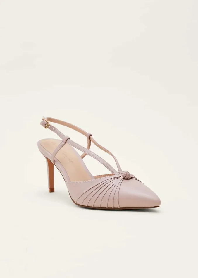Knot Detail Slingback Heels Latte Women Phase Eight Occasion Shoes