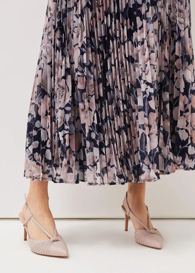 Knot Detail Slingback Heels Latte Women Phase Eight Occasion Shoes