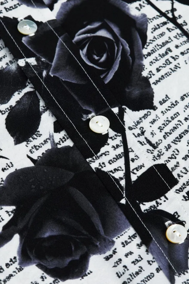 L039Agence Blouses and Tops Women Dani Silk Blouse Whiteblack Rose Newspaper L039Agence Blouses and Tops Women Dani Silk Blouse Whiteblack Rose Newspaper