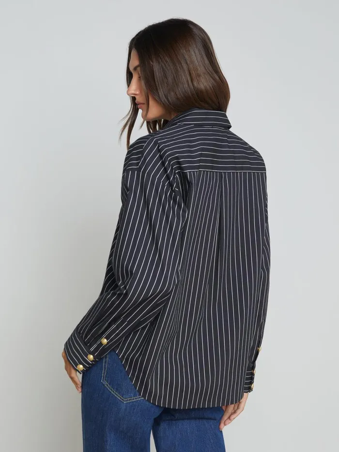 L039Agence Blouses and Tops Women Ripley Oversized ButtonDown Shirt Blackwhite Pinstripe L039Agence Blouses and Tops Women Ripley Oversized ButtonDown Shirt Blackwhite Pinstripe