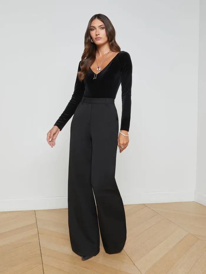 L039Agence Blouses and Tops Women Winona Velvet Bodysuit Black L039Agence Blouses and Tops Women Winona Velvet Bodysuit Black