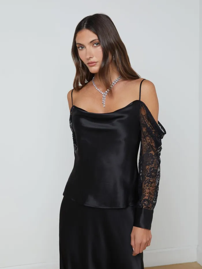 L039Agence Blouses and Tops Women Zion Silk Blouse Black