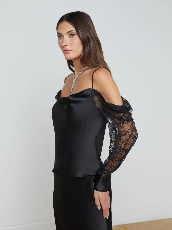 L039Agence Blouses and Tops Women Zion Silk Blouse Black L039Agence Blouses and Tops Women Zion Silk Blouse Black